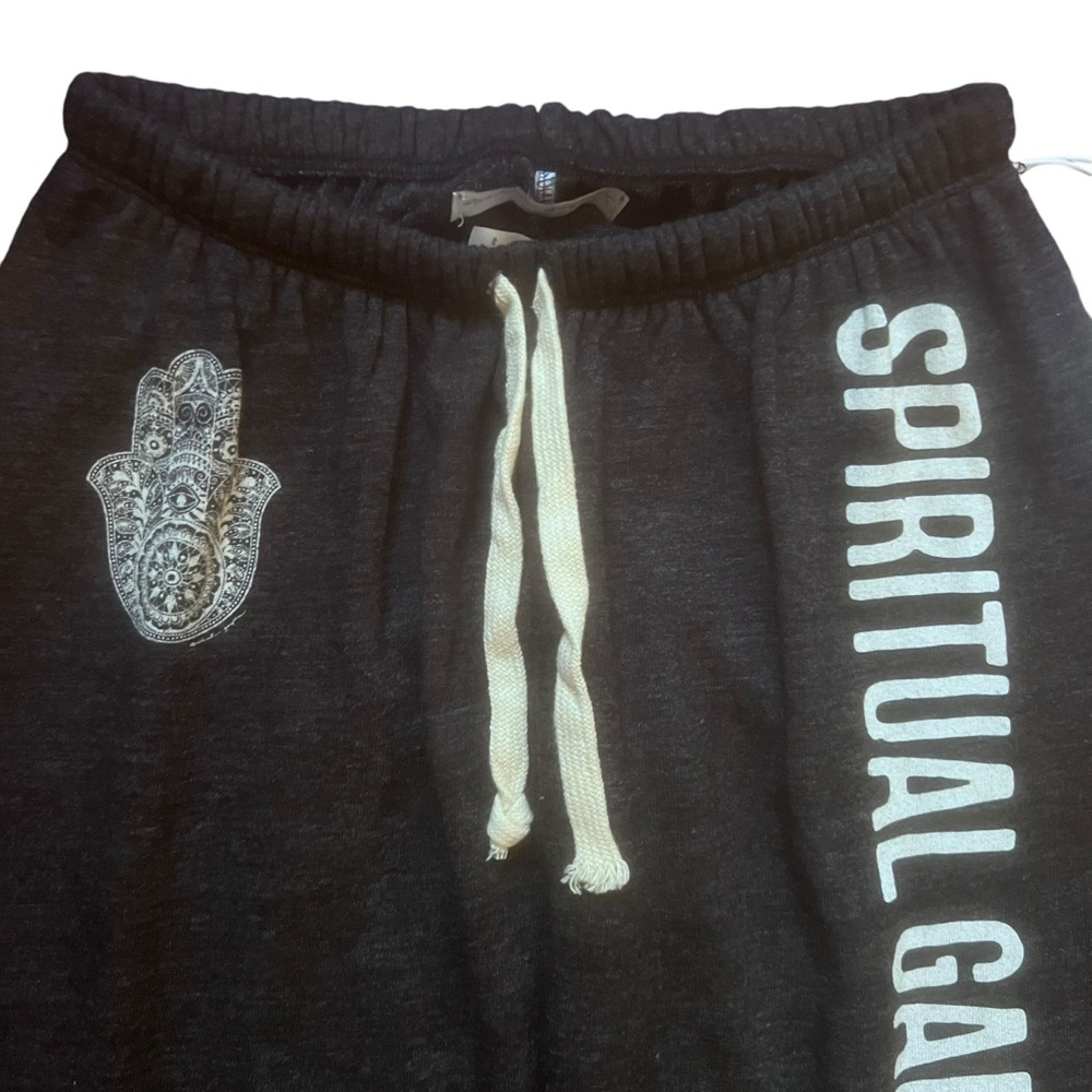 NWT SUPER RARE SPIRITUAL GANGSTER HENNA HAMSA SWEATPANTS MARLE CHARCOAL SMALL - Picture 4 of 9